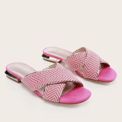 China Fashion Trend Summer Women's Slippers Sexy Line Stripe Slippers For Outdoor Wear for sale