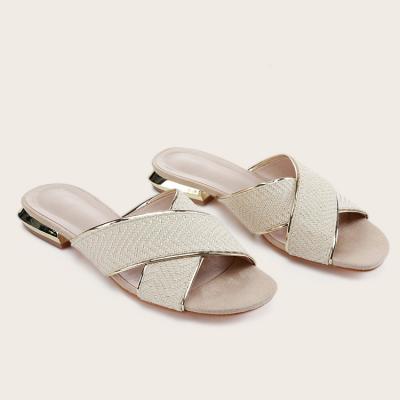 China European and American fashion trend wholesale women's summer slippers stripe slippers sexy line for outdoor wear for sale