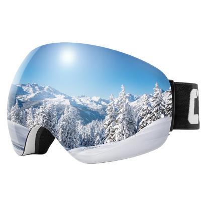 China Sports OEM Occhiali ski goggles men and women double frameless spherical myopia ski fogproof glass equipment card large for sale