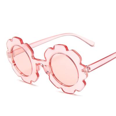 China New Sunflower Sun Glasses Kids Sports Cute Baby Sunglasses Comfortable Colorful Sunglasses Round Frame Flower Petal Glasses for sale