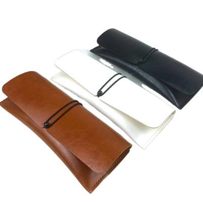 China Custom Leather Soft Flip Rope Buckle OEM Occhiali Sunglasses Case Bag For Glass Organizer for sale