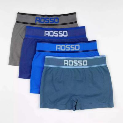 China Manufacturer ROSSO Logo Antibacterial Hot Wholesale Spot Stretch Seamless Men's Boxers Underwear for sale