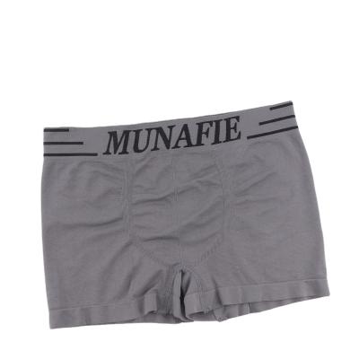 China Munafie Antibacterial Custom Brand Seamless Boxer Brief Men's Polyester Seamless Underwear for sale