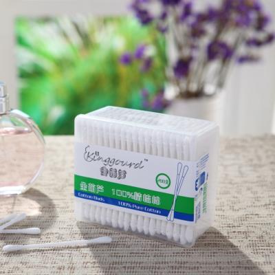 China Double point 1017 pcs jinhulu 100 pcs plastic cleaning stick headed travel cotton buds cotton swab for hotel use for sale