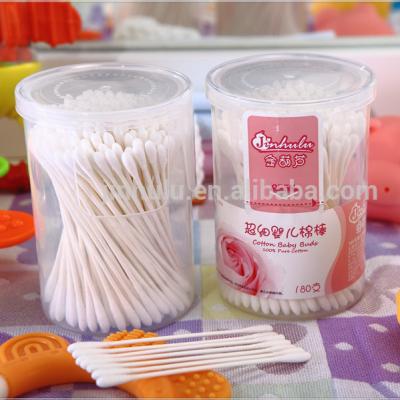 China Personal Care No.4006 180pcs Ear Cleaning Baby Paper Stick Cotton Buds In Round PP Box for sale