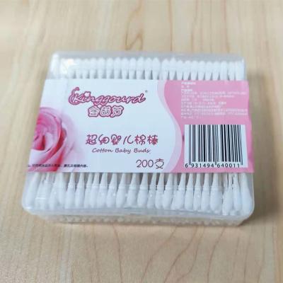 China High Quality Sterile 200pcs Mini Paper Baby Paper Stick Cotton + Cotton Tips for sale