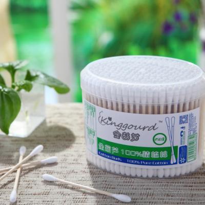 China 250 Pcs Wood In PP Box Make Up Wooden Ear Buds Tool Ear Cotton Stick Cotton Buds Cleaning Swabs for sale