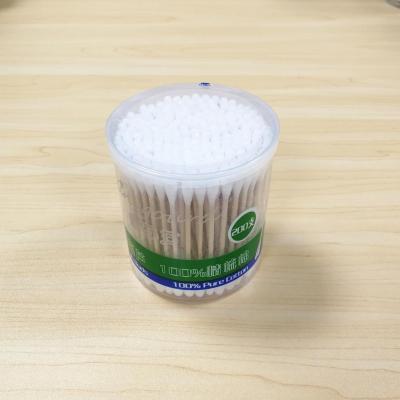 China Jinhulu 200pcs pp Wooden Round Box Dot Stick Cotton Bud Swabs 1061 Suppliers for sale