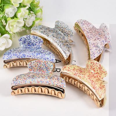 China New Statistical Institute Acrylic Back Of The Shinny Claw Master Glitter The Acrylic Hair Tortoise Claw Clip for sale