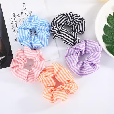 China Wholesale Polyester Design Women New Girls Stripes Print Hair Scrunchies Hair Accessory for sale