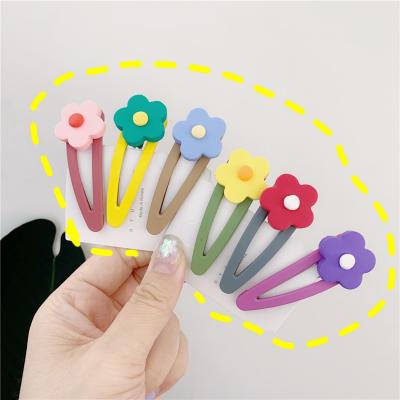 China Free Shipping Women Girls Wholesale INS Candy Color Polymer Clay Girls Floral Cute Hair Clip for sale