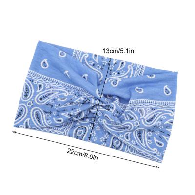 China Elastic Fabric Button Headband Paisley Bandana Knot Headbands Bows Headband Turban Headwraps Hair Band Bandanas for sale