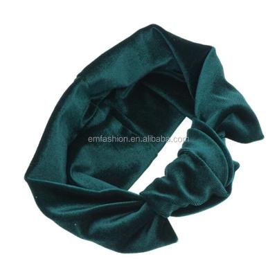 China Wholesale Cloth Newcomer Fashion Korea Knot Gold Velvet Turban Headband for sale