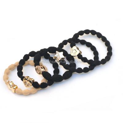 China Wholesale Nylon Heart Pearl Star Gold Strong Elastic Bamboo Nylon Hair Band for sale