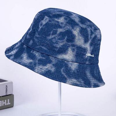 China Character Autumn And Winter New Korean Version Glitter Jean Fisherman Hat Men's Flat Surface Folding Bucket Hat for sale