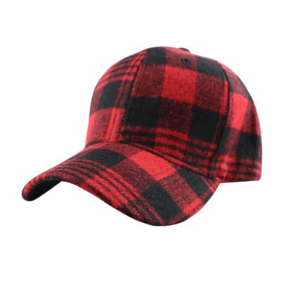 China 2021 trend border red baseball cap black check amazon sports JOINT woolen hats for sale