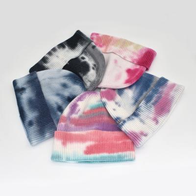 China Imitate Animal Factory Directly Sell Wholesale Women's New Ins Winter Warm Soft Link Dye Beanie Knit Hat for sale