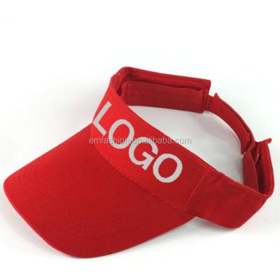 China Cheap Character Advertising Promotions Customized Logo Print Embroidery Unisex Sun Visor Hats Personal Hats for sale