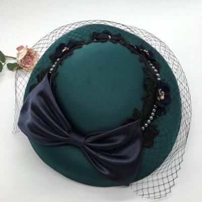 China New Picture Fashion Women Hair Decoration Hat With Floral Elegant Party Church Hats for sale