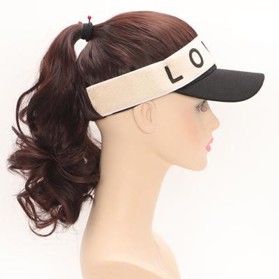 China COMMON Ponytail Spot Duck Tongue Hat Wig Integrated Wave Wig Sun Visor Cap Large for sale