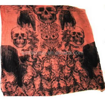 China New Arrival Promotional Wholesale Women Fashion Skull Gothic Punk Scarf for sale