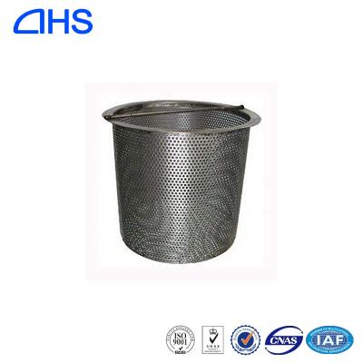 China Kinds Filtration Industry Customized Stainless Steel Perforated Mesh Filter Basket for sale