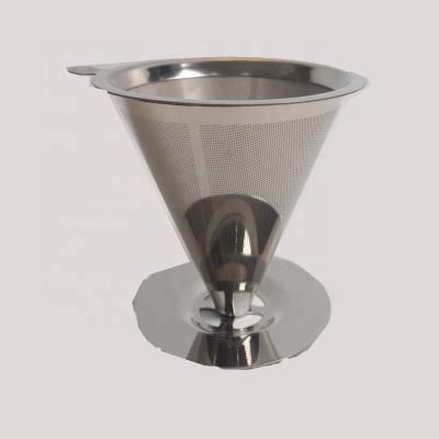 China Eco - Friendly Stainless Steel Metal Wire Mesh Pour Over Reusable Coffee Filter for sale