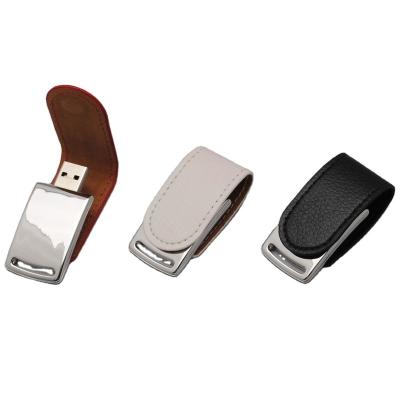 China 2021 popular new style real leather high quality usb 2.0 3.0 logo 8GB multiple capacity usb flash drives customized 16GB for sale