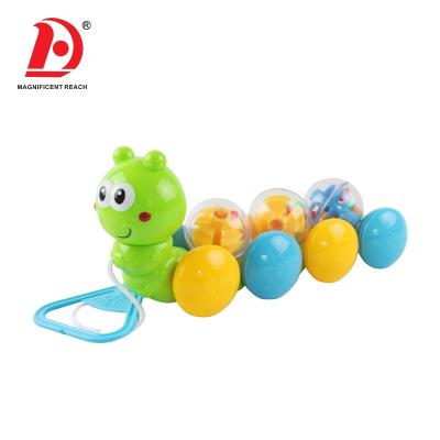 China HUADA's 2021 new product other interesting cute baby toys pull line worm toy with drag spinning balls 28*10*13cm for sale