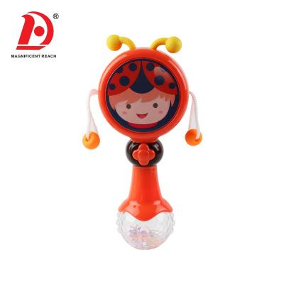 China 2021 Baby Rattle Drum HUADA 2021 Musical Cartoon Light Chinese Traditional Shaker Drum Toy For Little Baby for sale