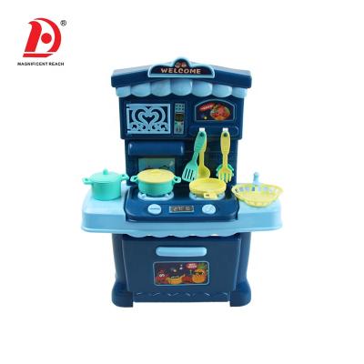 China HUADA 2021 Kids DIY Plastic Cookware Set Set Plastic Stimulated Stove Kids Kitchen Toy Set for sale