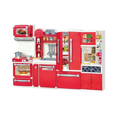 China Pretend Play Kitchen Play Set HUADA 2021 Children Kitchen Pretend Play Set Kids Mini Refrigerator Toys with Light and Music for sale