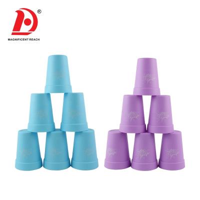 China HUADA Kids Years First Hand Exercises Play Baby Quick Stacking Cups Plastic Stacking Toys 15.5*8*19cm for sale