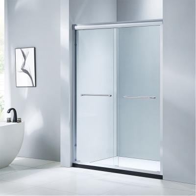 China 48 Inch Minimalist Shower Door Shower Glass Sliding Sight Shower Door Tempered Glass for sale