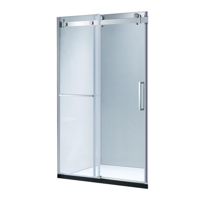 China KMRY Design Modern Luxury Frameless Single Sliding Bathtub Sliding Shower Door for sale