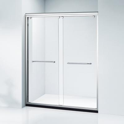 China 48 Inch Modern Double Sliding Shower Door With Aluminum Frame Shower Enclosure for sale