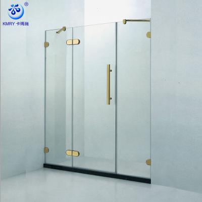 China Normal; Easy clean glass; Anti-Blast Cable Fixed Glass 2 1 Hinge Tempered Glass Shower Screen (KD3303) for sale