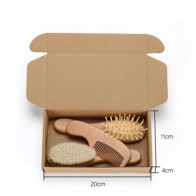 China Abeis Factory Direct Selling Foldable Natural Goat Straighten Baby Hair Brush Small Wooden Newborn Baby Brush Baby Hair Brush and Wooden Comb Se for sale