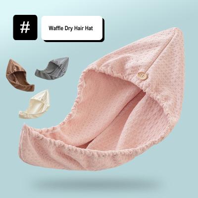 China Coral Velvet Thickened Dry Hair Turban Viable Quick Dry Towel Wrap Adjustable Quick Drying Hat For Shower for sale