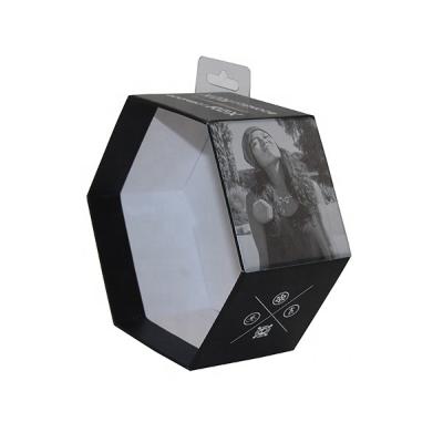 China Custom Wholesale Biodegradable Cardboard Gray Cardboard Packaging Hexagon Gift Box Lid And Low Rigid Box For Phone IPod Smart Watch for sale