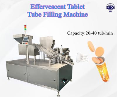 China Automatic Effervescent Tablet Tube Filling Machine For VC 20 - 40 Bottle/Min for sale