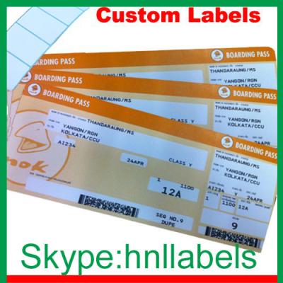 China Thermal Boarding Passes Boarding Cards for sale