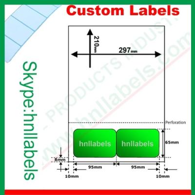 China Integrated Labels EU Version Type21 95mm*65mm Perforation Laser Sheet for sale