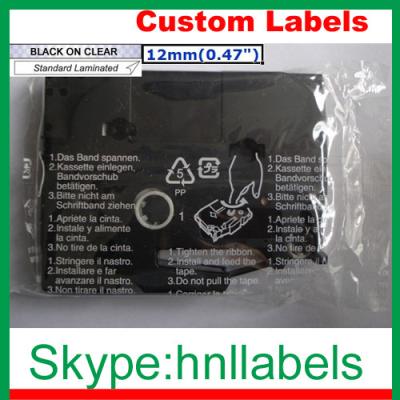 China Black on Clear Label Tape Compatible for Brother TZ-131 TZe-131 P-Touch 12mm*8m for sale