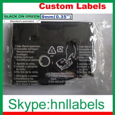 China Black on Green Label Tape Compatible for Brother TZ-721 TZe-721 0.35