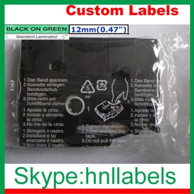 China Black on Green Label Tape Compatible for Brother TZ-731 TZe-731 P-Touch 8m for sale