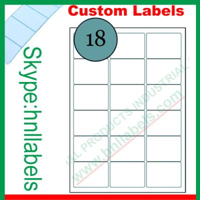 China 18Up Avery Labels (63.5 x 46.6mm) Compatible Avery Labels J8161 for sale