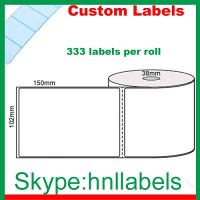 China Thermal Transfer Labels 102mmX150mm/1 Plain Transfer Roll Perm, Perfs 333Lpr, 38mm core for sale