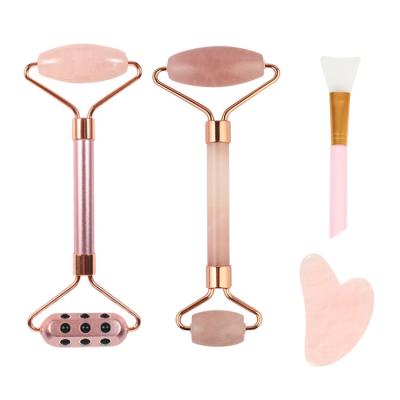 China 2021 Peel Easy Lift Face Jade Germanium Stone Set Anti Aging Facial Tool Rodillo De Jade Roller For Gua Sha Massager Beauty Logo for sale