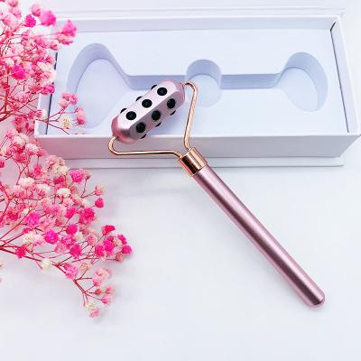 China Easy Whole Extra Handle Jade Rollers, Big Sale Glitter Aluminum Alloy Face Jade Roller for sale